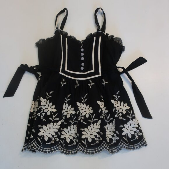 Womens Anna Sui Black, White Top 2 - Picture 1 of 6